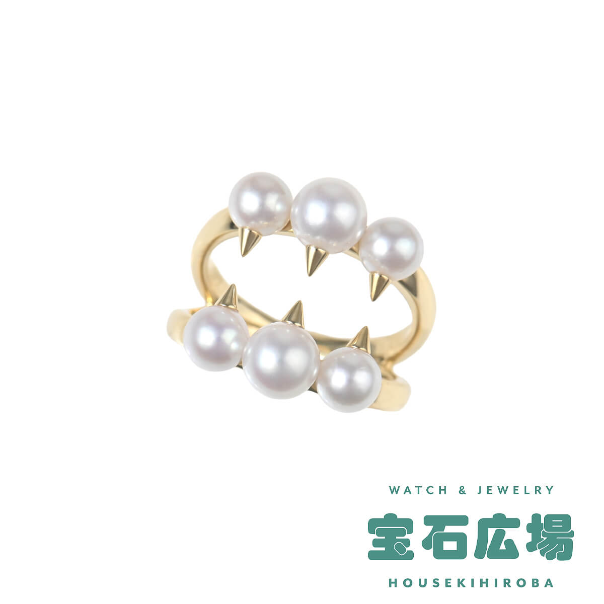 Rakuten - タサキ TASAKI デインジャー シグネチャー 6Pパール リング R-4497-18KYG【中古】ユニセックス ジュエリー 送料無料