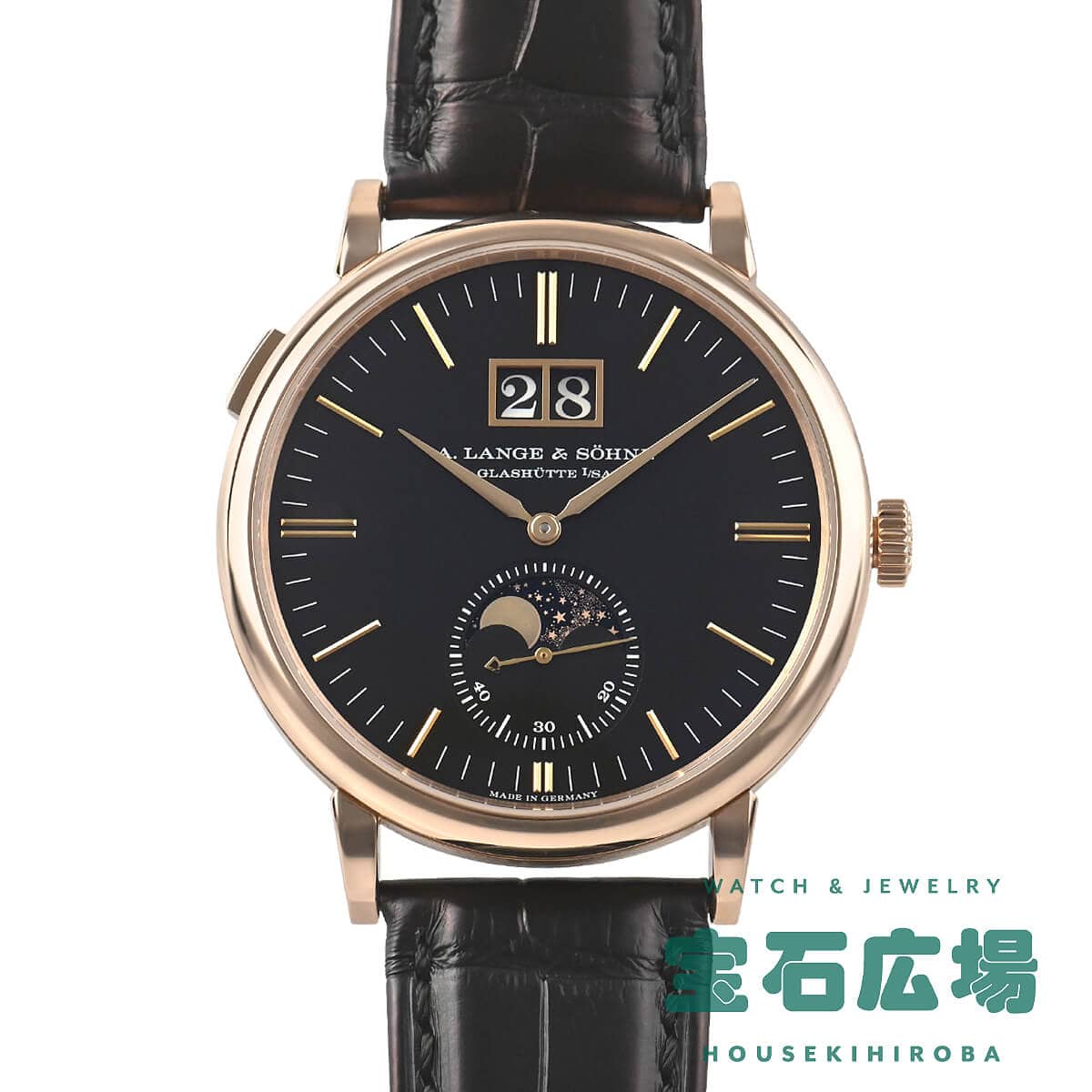【最大30000円OFFクーポン8/1(土)0時開始】A.ランゲ＆ゾーネ LANGE & SOHNE サクソニア ムーンフェイズ 384.031【中古】メンズ 腕時計 送料無料