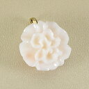ミッド珊瑚 ペンダント カーネーション 花 一粒 K18YG 無染色 JUNSUI 3月誕生石 天然珊瑚 sango 本さんご コーラル 宝石 サンゴ 土佐 高...