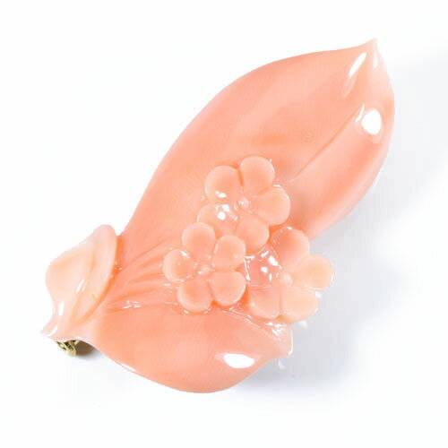 桃珊瑚 ペンダント ブローチ 花 K18 イエローゴールド 無染色 JUNSUI 3月誕生石 天然珊瑚 sango 本さんご コーラル 宝石 サンゴ 土佐 高知 ラッピング 無料 送料無料