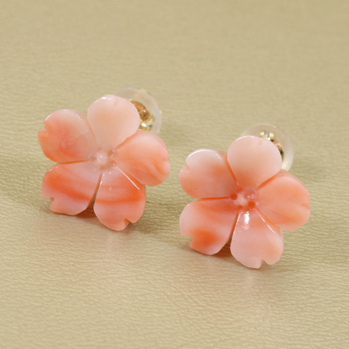 楽天市場】ピアス 桜 珊瑚の通販