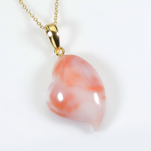 深海珊瑚 ピンク ペンダント ハート SV シルバー 無染色 SANSUI 3月誕生石 天然珊瑚 sango 本さんご コーラル 宝石 サンゴ 土佐 高知 ラッピング 無料 送料無料