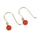 地中海紅珊瑚 ピアス フック ブラ K18YG 無染色 SANSUI レディース 女性 ファッション アクセサリー ジュエリー 還暦祝い 珊瑚婚式 3月誕生石 ラッピング無料 送料無料 高知 土佐