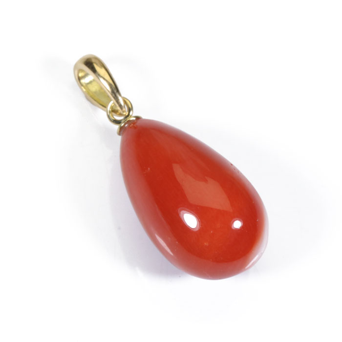 桃珊瑚 ペンダント ドロップ K18YG 無染色 SANSUI レディース 女性 ファッション アクセサリー ジュエリー 還暦祝い 珊瑚婚式 3月誕生石 ラッピング無料 送料無料