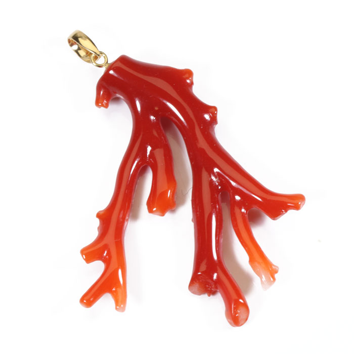 赤珊瑚 ペンダント トップ 枝サンゴ K18 イエローゴールド 無染色 SANSUI レディース 女性 ファッション アクセサリー ジュエリー 還暦祝い 珊瑚婚式 3月誕生石 ラッピング無料 送料無料