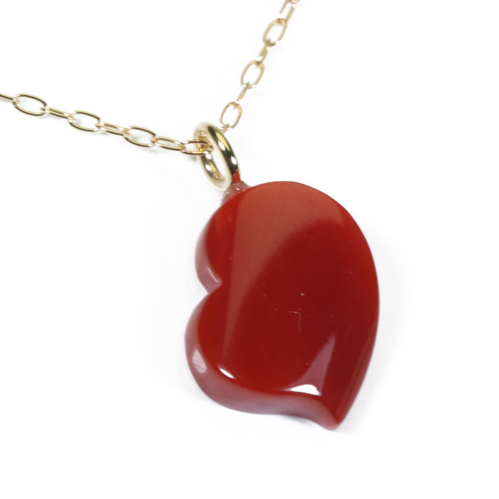 【マラソン5％OFFクーポン】 血赤珊瑚 ネックレス ペンダント ハート 無染色 K18YG 18金 イエローゴールド SANSUI レディース 女性 ファッション アクセサリー ジュエリー 還暦祝い 珊瑚婚式 3月誕生石 ラッピング無料 送料無料