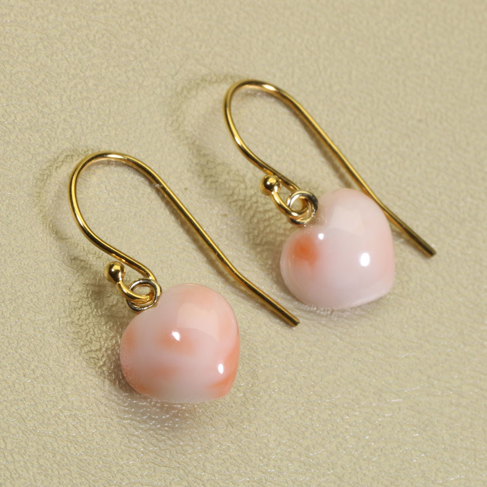 深海珊瑚 ピンク ハート ピアス ゴールドフィルド 無染色 SANSUI レディース 女性 ファッション アクセサリー ジュエリー 還暦祝い 珊瑚婚式 3月誕生石 ラッピング無料 送料無料 高知 土佐