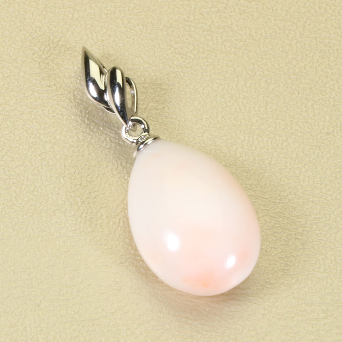 ミッド珊瑚 ピンク ペンダント ドロップ シルバー 無染色 SANSUI 3月誕生石 天然珊瑚 sango 本さんご コーラル 宝石 サンゴ 土佐 高知 ラッピング 無料 送料無料