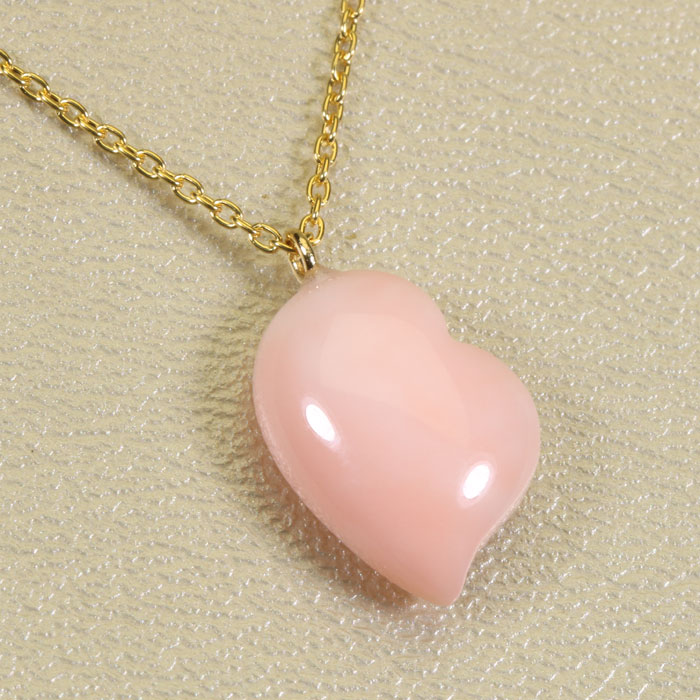 ミス珊瑚 ピンク ネックレス ペンダント 一粒 ハート ゴールドフィルド 無染色 SANSUI レディース 女性 ファッション アクセサリー ジュエリー 還暦祝い 珊瑚婚式 3月誕生石 ラッピング無料 送料無料 高知 土佐