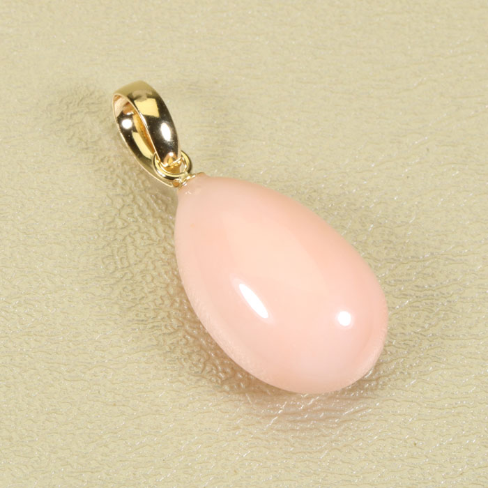 ミス珊瑚 ピンク ペンダントトップ ドロップ K18 18金 イエローゴールド 無染色 SANSUI レディース 女性 3月誕生石 天然珊瑚 sango 本さんご コーラル 宝石 サンゴ 土佐 高知 ラッピング 無料 送料無料