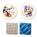 【ミッキー&ドナルド 珪藻土コースター】人気キャラクター 水滴吸収 水滴防止 珪藻土 食卓 キッチン雑貨 来客 施設 店舗 美容院 ハウジング 便利 化粧箱入り...