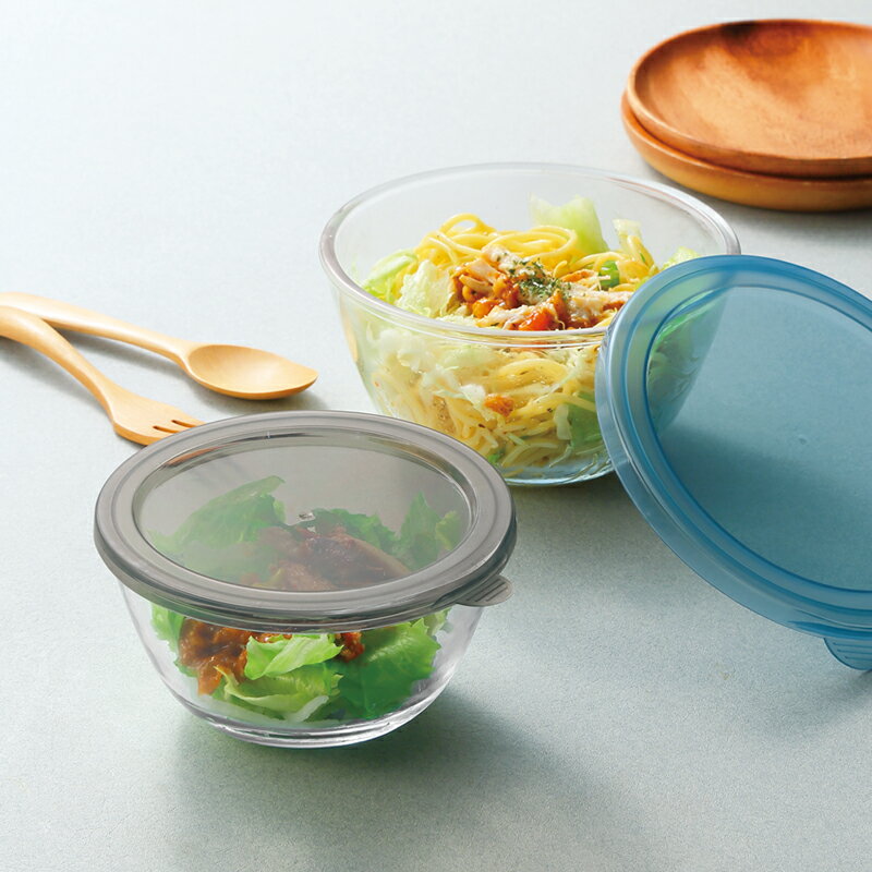 【ベシカ・蓋付き耐熱ガラスボウル2サイズセット】テーブルウェア 食器 キッチン 販促品 粗品 ノベルティ ギフト プチギフト 記念品 景品 特典 キャンペーン ...