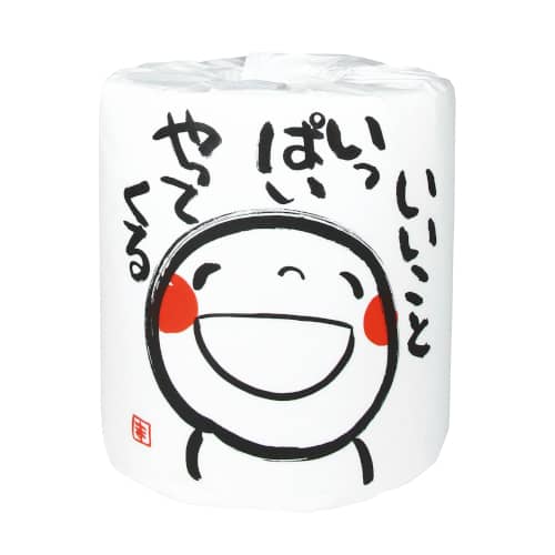 【※代引き不可/1ケース100個セット販売※】【笑い文字 いいこといっぱいやってくる1R】林製紙 笑い文字 トイレットペーパー まとめ買い 販促品 粗品 低単価ノベルティ イベント 景品 抽選会 参加賞 お祝い 内祝 出産祝 ご挨拶 来店来場 プレゼント プチギフト