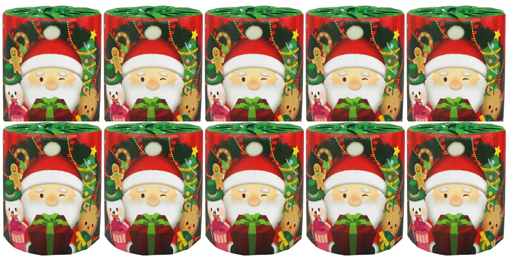 【※10個セット販売/送料無料※】【サンタロール1R】冬の販促品 クリスマス サンタ トイレットペーパー パーティ イベント 催事 企画 ディスプレイ 抽選会 粗品 ノベルティ プレゼント 学校 幼稚園 保育園 子供会のサムネイル