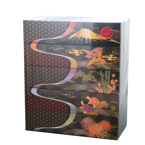 【※代引き不可/1ケース60個セット販売※】【新 招福開運エコ寸100W5P】縁起物 縁起柄 富士山 鶴 亀 松竹..