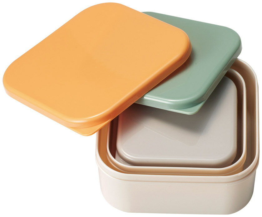 Rakuten - 【リル 再生プラスチック保存容器3個組】SDGs リサイクル素材 再生プラスチック 入れ子収納 収納便利 電子レンジOK 冷凍冷蔵OK 実用的 キッチングッズ 食品保存 主婦の味方 お弁当 料理 調理 学校 イベント 雑貨 販促品 粗品 ノベルティ 景品 参加賞 催事 賞品