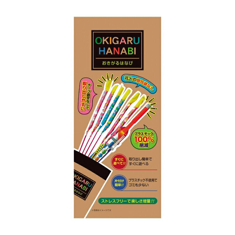 【商品説明】 梱包プラスチックを削減し、本数を増量したエコな花火 20個セットでの販売です。 ■サイズ 11.5×27cm ■確認事項 ※パッケージ・内容は変更になる場合がございます。 ※送料無料商品ですが、北海道へのお届けは別途送料がかかります。 ※詳しい送料は一度お問い合わせくださいますようお願いいたします。 ※沖縄・離島等の航空便を使用する地域は発送ができないため、ご注文をお受けできません。 ※季節商品の為、早々に完売となってしまう場合がありますので、是非お早めにご注文ください。 【関連商品】 【注意点】 ●在庫管理には気をつけておりますが、在庫は流動的ですので万一品切れの場合はご容赦ください。 ●品切れや、入荷待ちとなる場合は電話またはメールでご連絡させていただきます。 子供会 子ども会 PTA イベント 施設 学校 ハウジング カーディーラー 住宅展示場 運動会 体育祭 行事 行楽 お祭り 夏祭り 景品 抽選会 配布 ばらまき ギフト プレゼント