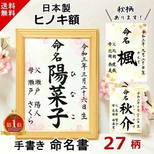 命名書 命名紙 手書き 代筆 【感動と心が伝わる命名書】 楽天ランキング1位入賞 プロの代筆 赤ちゃん 命名用紙 桜 桜柄 男の子 女の子 毛筆 額入り おしゃれ オーダー 額縁 額 日本製 木製 a4 シンプル 春 夏 秋 冬 オーダーメイド 名前入り 送料無料