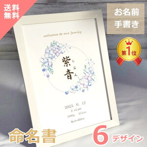 命名書 命名紙 代筆 手書き おしゃれ【感動と心が伝わる命名書】 楽天ランキング1位入賞 プロの代筆 ミモザ 桜 ユーカリ 赤ちゃん 毛筆 額 額入り 男の子 女の子 オーダー シンプル 出産祝い 書道家 かわいい ベビー プレゼント お祝い ギフト 名入れ 送料無料