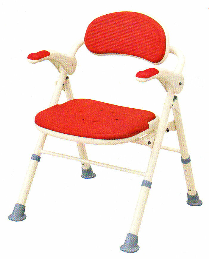 アロン　折りたたみシャワーベンチ　　レッド　TS