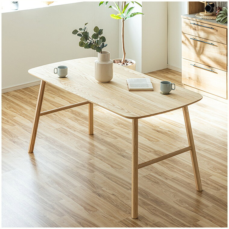 【最大50%offクーポン配布中 〜6/15 23:59】ダイニングテーブル テーブル テーブル単品 4人掛け 4人用 155cm 長方形 リビングテーブル ダイニング 食卓テーブル 2本脚 木製 天然木 おしゃれ 木製 北欧風 モダン ビンテージ [2]