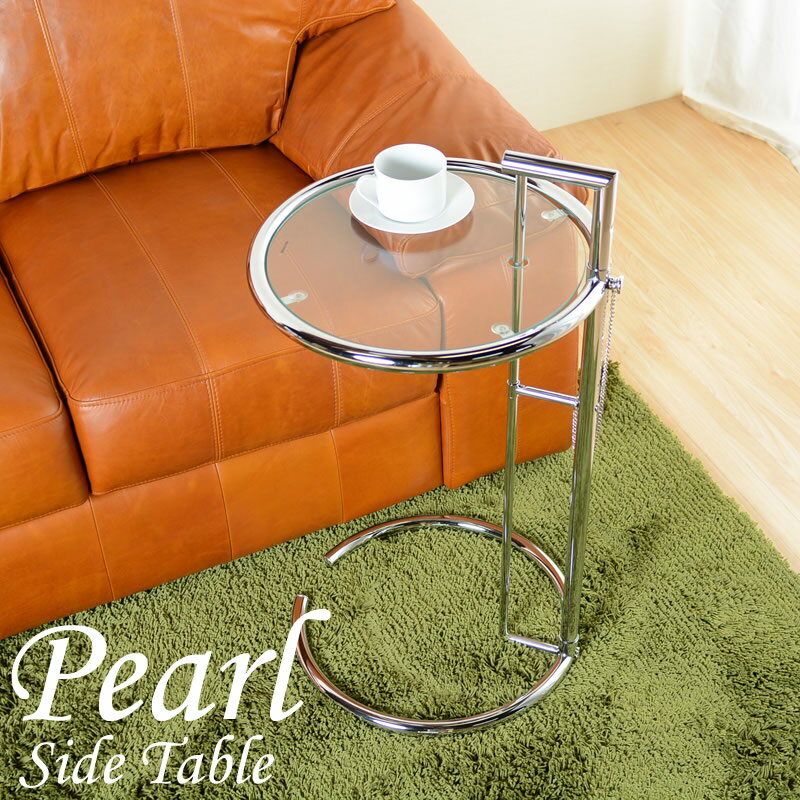 サイドテーブル クリアガラス 丸型 円形 丸 昇降 ソファテーブル ディスプレイテーブル ミニテーブル ベッドサイド シンプル おしゃれ 一人暮らし