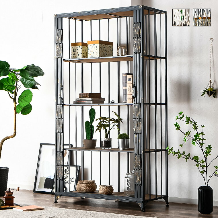 キャビネット ダメージ風 ブラック 書棚 90cm 雑貨 ハイタイプ アメリカン エレベーター風 ガレージ ジ..