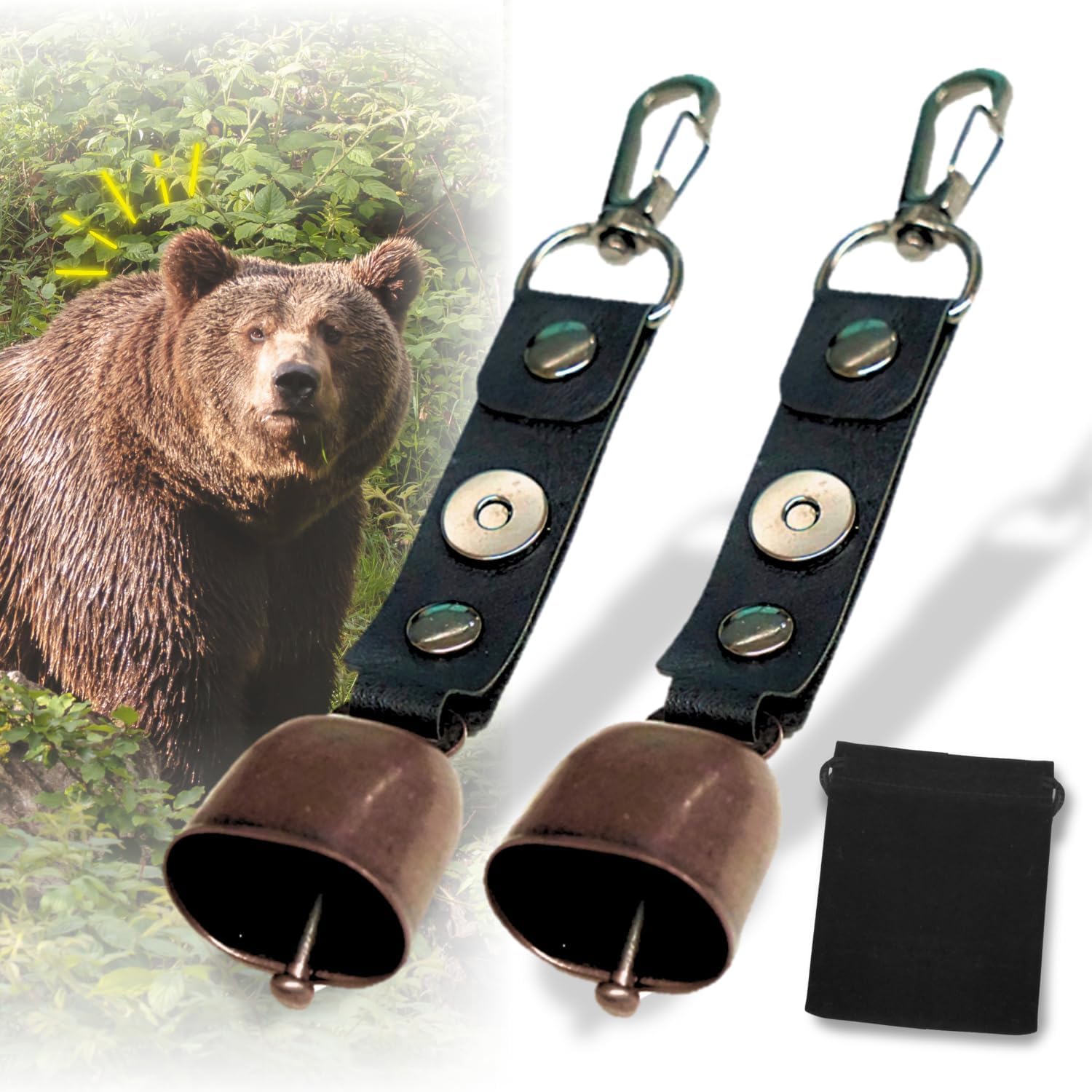 熊鈴 熊よけ鈴 消音機能付き 収納袋付 小型 軽量 熊よけベル 熊よけグッズ 登山 トレッキング ハイキング 山歩き
