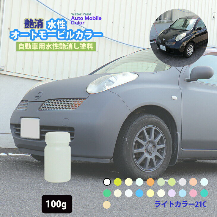 水性オートモービルカラー　ライトカラー 全21色 100g /艶消し 水性塗料 つや消し 車