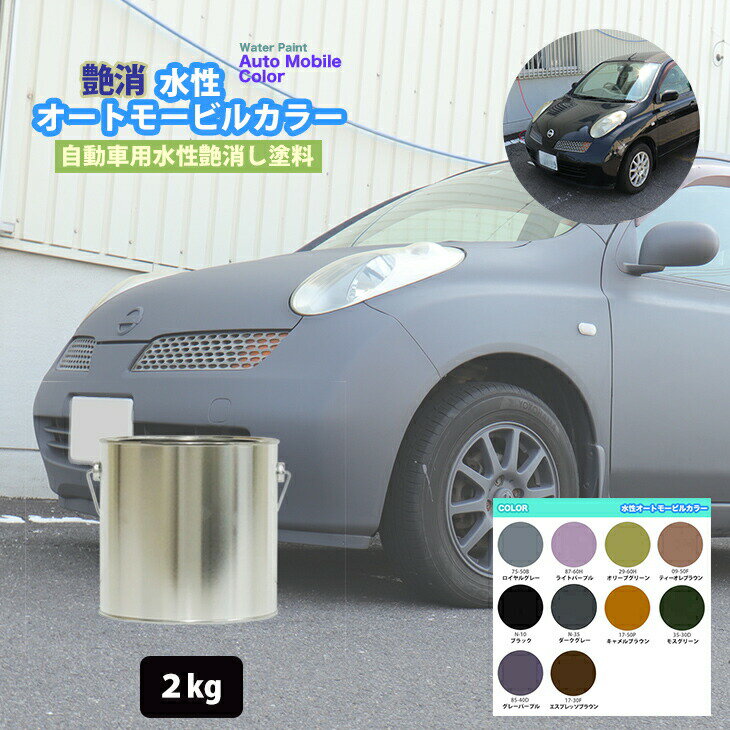 水性オートモービルカラー ディープカラー 全10色 2kg/艶消し 水性塗料 つや消し 車