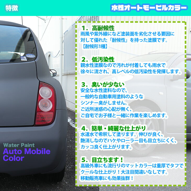 楽天市場 水性オートモービルカラー ディープカラー 全10色 1kg 艶消し 水性塗料 つや消し 車 Prost楽天市場店