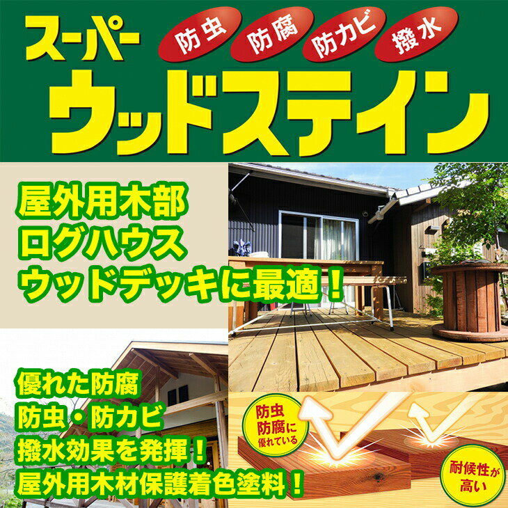 送料無料！スーパーウッドステイン 16L 全9色/ 屋外木部 ウッドデッキ ログハウス 塗料 2