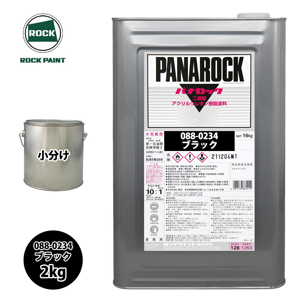 ロック パナロック 088-0234 ブラック 原色 2kg/小分け ロックペイント 塗料
