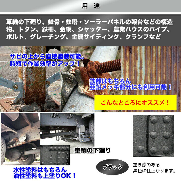 国産水性錆転換塗料ブラック超絶さびバスターPro100g/小分け水性塗料サビ止め1液サビ転換錆転換ホールド錆止め