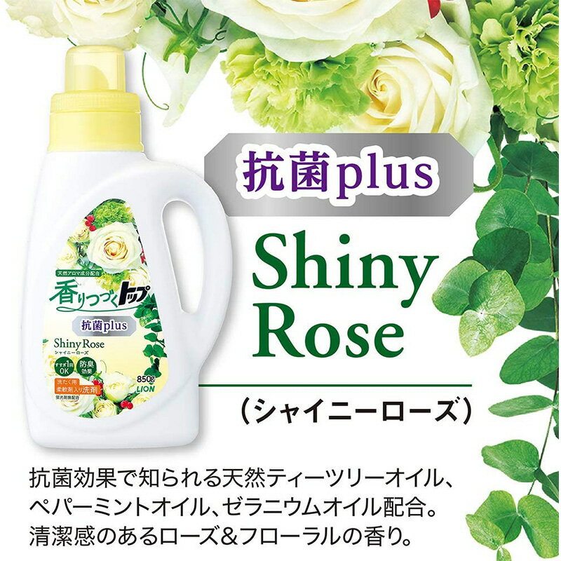 ライオン 香りつづくトップ 抗菌plus シャイニーローズ 柔軟剤入り洗濯洗剤 つめかえ用(720g) 12袋セット