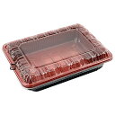 【屋号必須】弁当容器 仕切無し KY-5 朱黒 164×119×31mm 外嵌合 KY-5盛嵌合蓋セット 1セット各2400枚入 北原産業