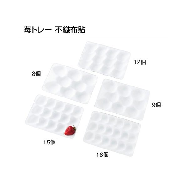 【農園名等必要】イチゴ用トレー 苺トレー 不織布貼 15玉 235×160×25mm 1ケース800枚入