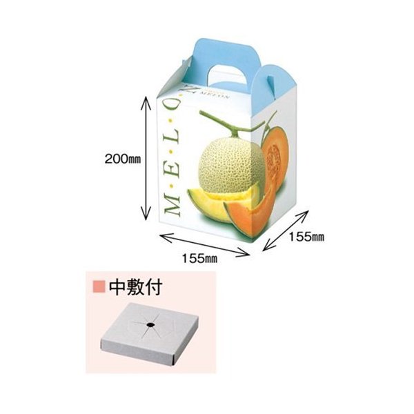 【屋号必須】オリカ メロン箱 リッチメロン1ヶ入 160×160×290mm 1セット10枚入り