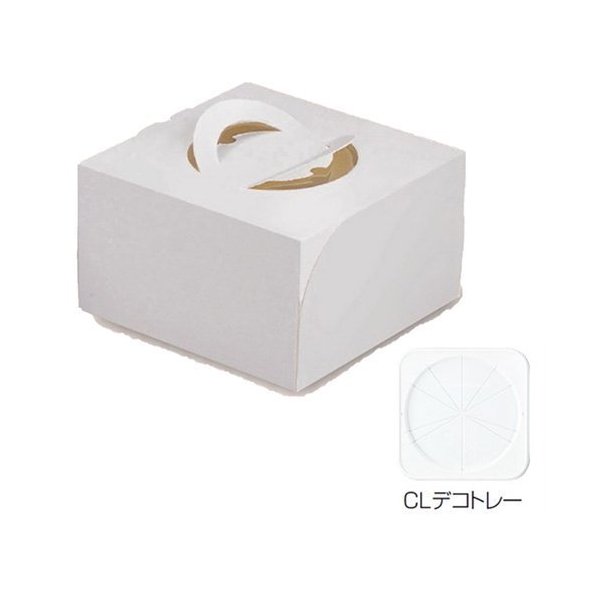 【屋号必須】デコレーションケーキ箱 DE-81B エコデコ150 CLデコトレー付 7号 250×255×150mm 1ケース100枚入 ヤマニパッケージ