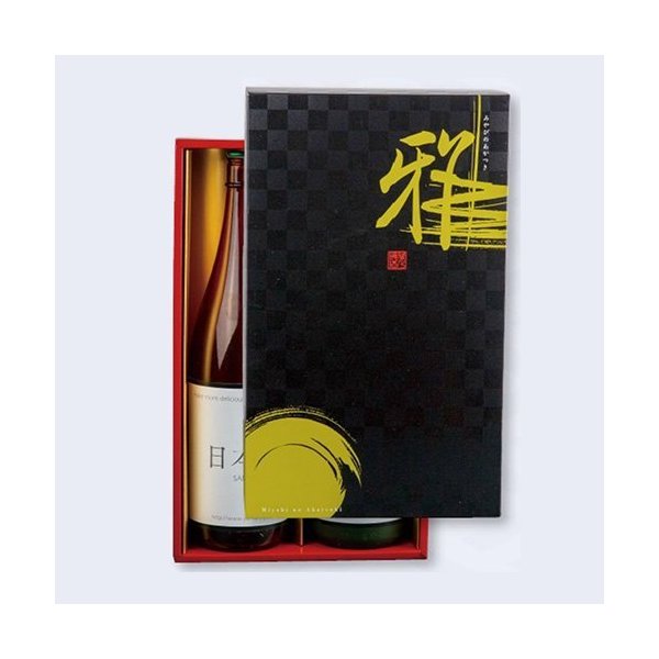 【屋号必須】日本酒・焼酎用ギフト箱 K-1495 格子柄(みやび)1.8L×2本 405×240×110mm 1ケース30枚入 ヤマニパッケージ
