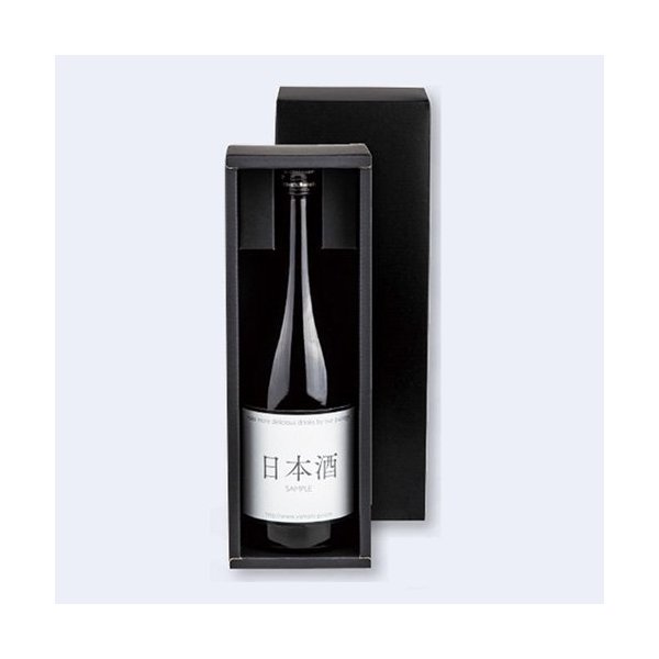 【屋号必須】日本酒・焼酎用ギフト箱 K-1559 720ml 太瓶 1本入(マット黒) 280×88×88mm 1ケース50枚入 ヤマニパッケージ