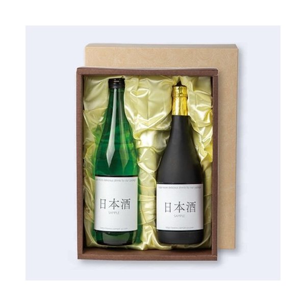 【屋号必須】日本酒・焼酎用ギフト箱 K-113A 地酒2本(布貼) 305×222×95mm 1ケース50枚入 ヤマニパッケ..