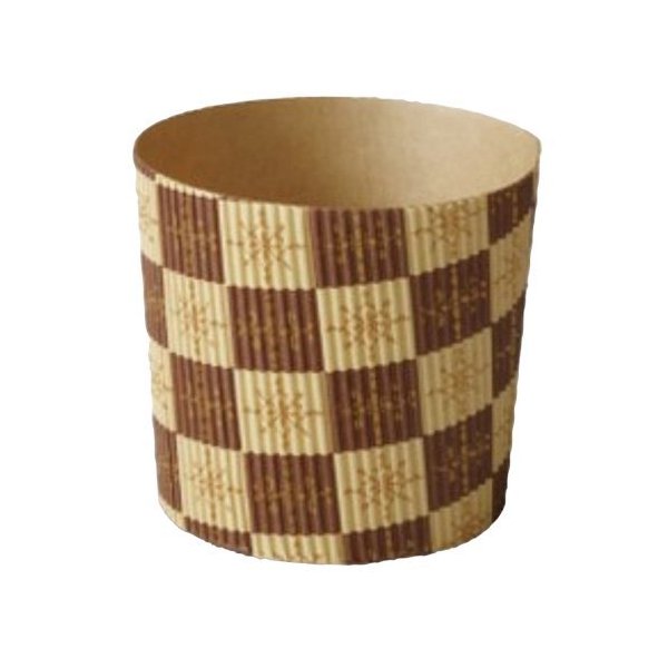 【屋号必須】ケーキカップ ミニシフォンカップ PET蓋付 茶ブロック 600cc 95φ×90mm 1ケース1000枚入