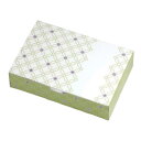 【屋号必須】和菓子用紙箱 19-651M ルミアサービス箱 七宝つなぎ もえぎ色 6個 183×122×48mm 1ケース200枚入り ヤマニパッケージ