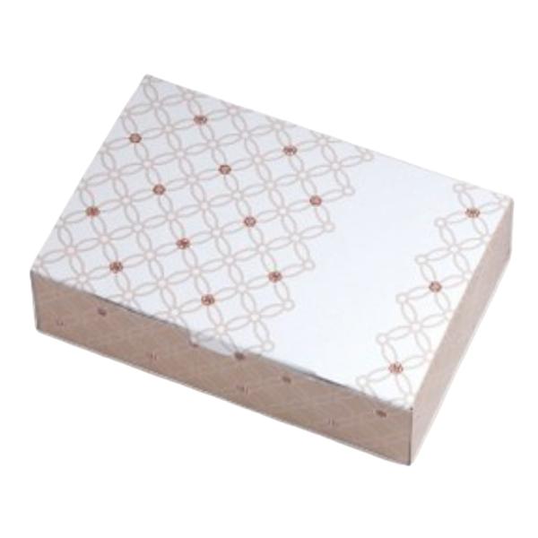 【屋号必須】和菓子用紙箱 19-651K ルミアサービス箱 七宝つなぎ くり色 6個 183×122×48mm 1ケース200枚入り ヤマニパッケージ