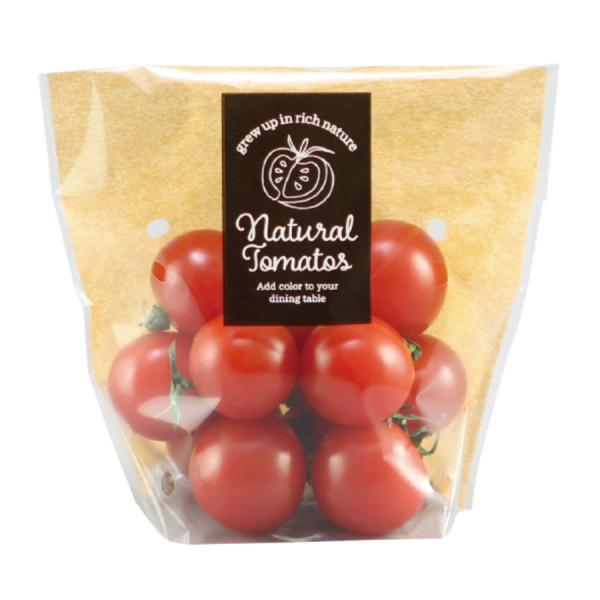 テープ付ガゼット袋 40TGP-200 ナチュラル 6H 印刷付 ミニトマト約200g用 150×120+40mm 1ケース6000枚入 406702 信和