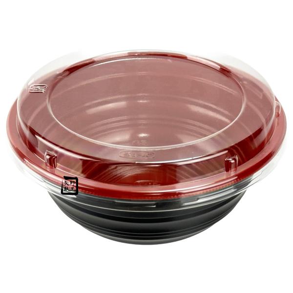 【屋号必須】丼容器 MS丼-360-B うるし赤 嵌合蓋セット(MS丼-360-B嵌合蓋) φ133×54mm 1ケース1000枚入 エフピコチューパ
