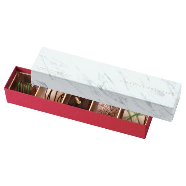 【屋号必須】チョコレートボックス 20-2512 シャルマン 5個用 白 207×42×33mm 1ケース100枚入 ヤマニパッケージ チョコレート箱