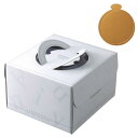 【屋号必須】デコレーションケーキ箱 20-2212TM アニバーサリーデコ 6号 金台紙丸型付 244×227×150mm 1ケース100枚入 ヤマニパッケージ