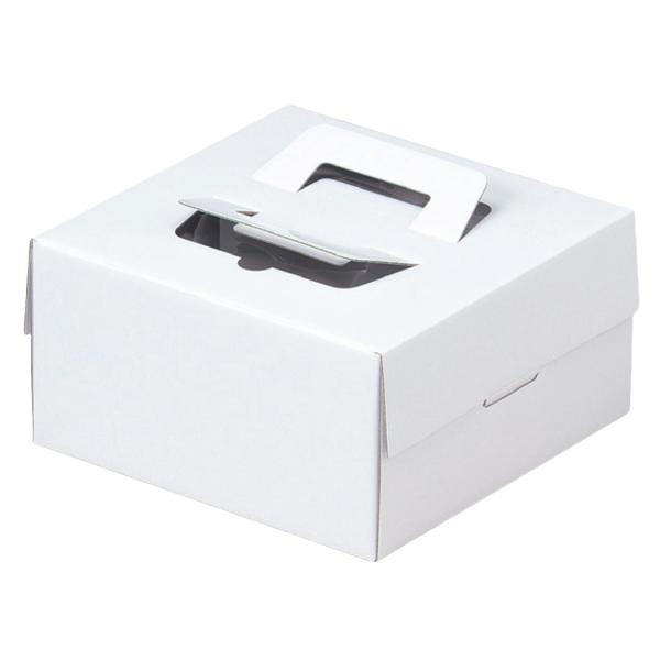 【屋号必須】デコレーションケーキ箱 DE-10 デコホワイトCLトレー付 7号 253×253×140mm 1ケース100枚入 ヤマニパッケージ